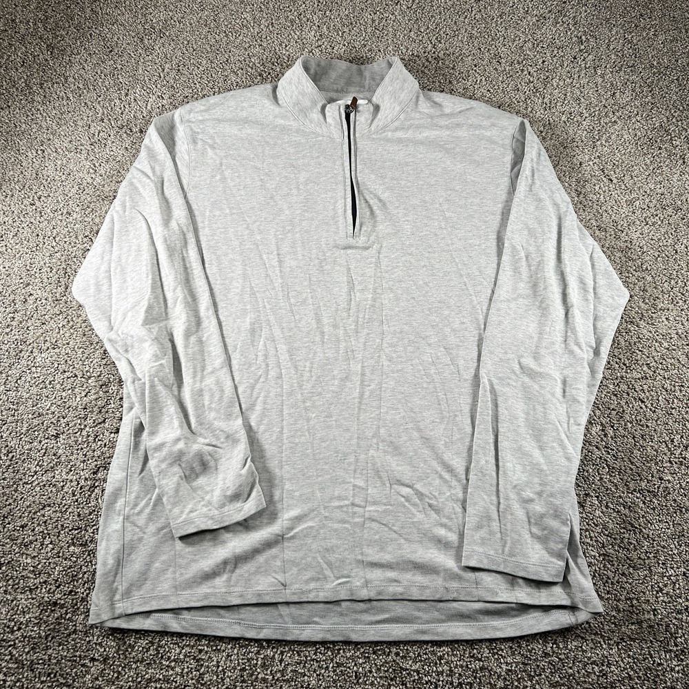 Mizzen Main Sweater Mens XXL Gray 1/4 Zip Casual Classiccore Fleece Preppy